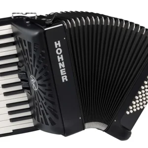 HOHNER BRAVO II 48 New Bellow Black Akkordeon mit Tasche Kostenloser Versand