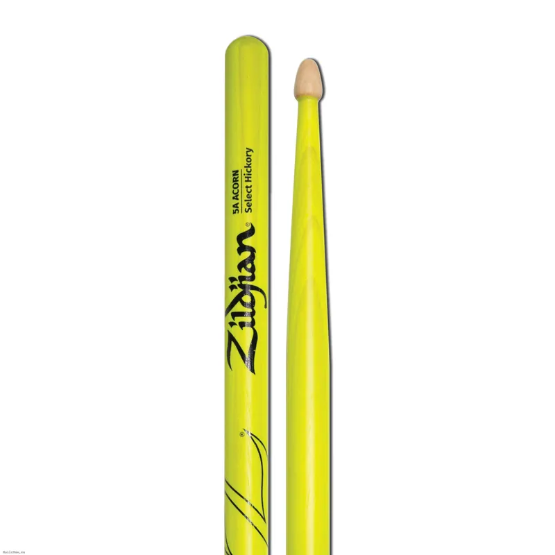 Echt ZILDJIAN 5A ACORN NEON Yellow Drumsticks