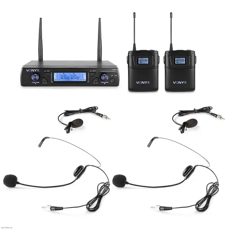 Neue Kollektion VONYX WM62B UHF 16CH With 2 Bodypacks Headset Funksystem