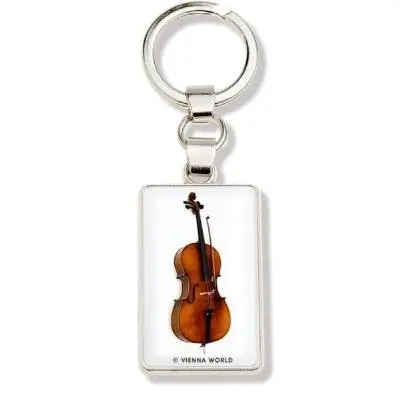 Rabatt Violoncello Schlüsselanhänger white