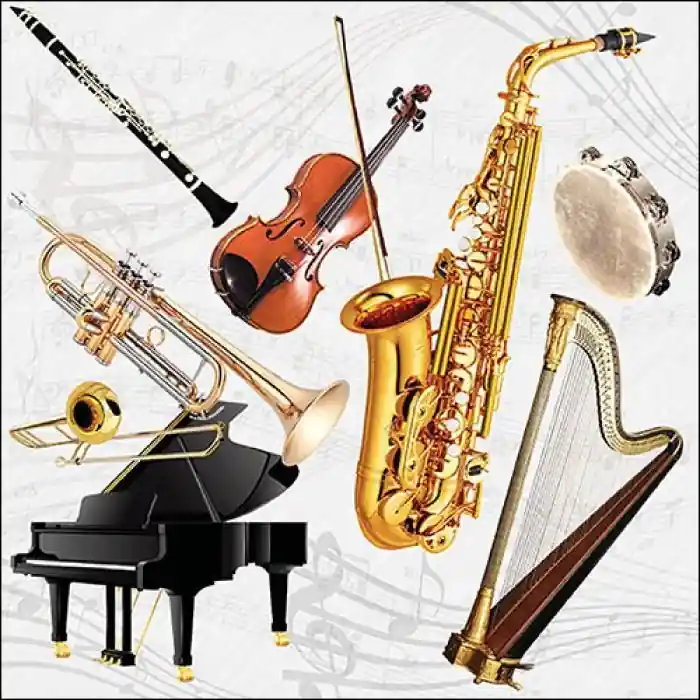 Highlight Servietten Music Instruments 20 Stück 33 x 33 cm