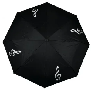 Taschenschirm Violinschlüssel Schwarz/Weiß Kostenloser Rückversand