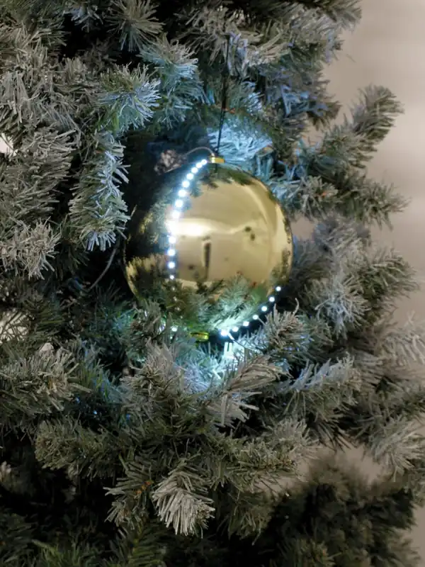 EUROPALMS LED Snowball 8cm, gold 5x Markenware