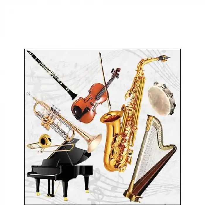 Zertifiziert Servietten Music Instruments 20 Stück 25 x 25 cm