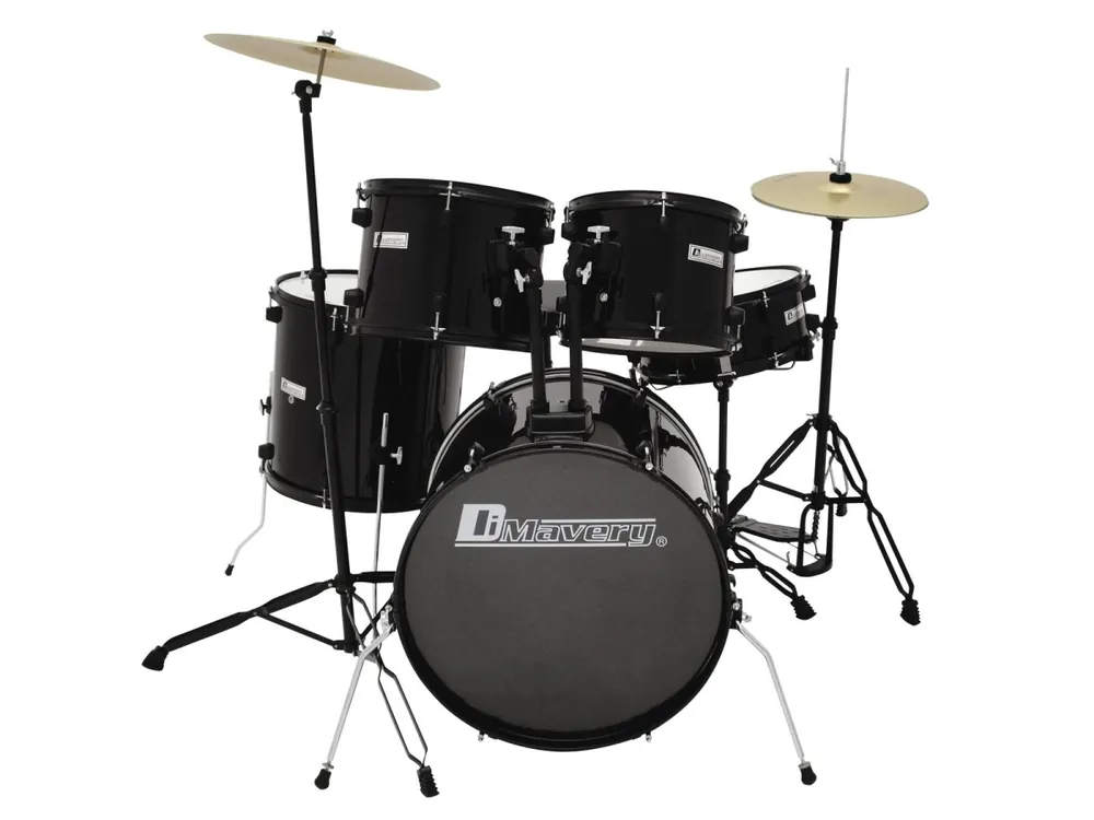 Dimavery DS-200 Schlagzeug-Set, schwarz Versand Am Gleichen Tag