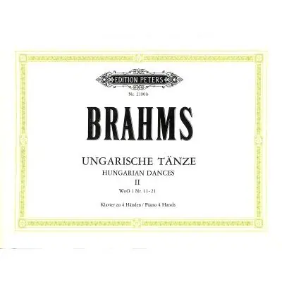 Brahms Ungarische Tänze 2 WoO 2 Nr 11-21 Piano Duett EP2100b Neu