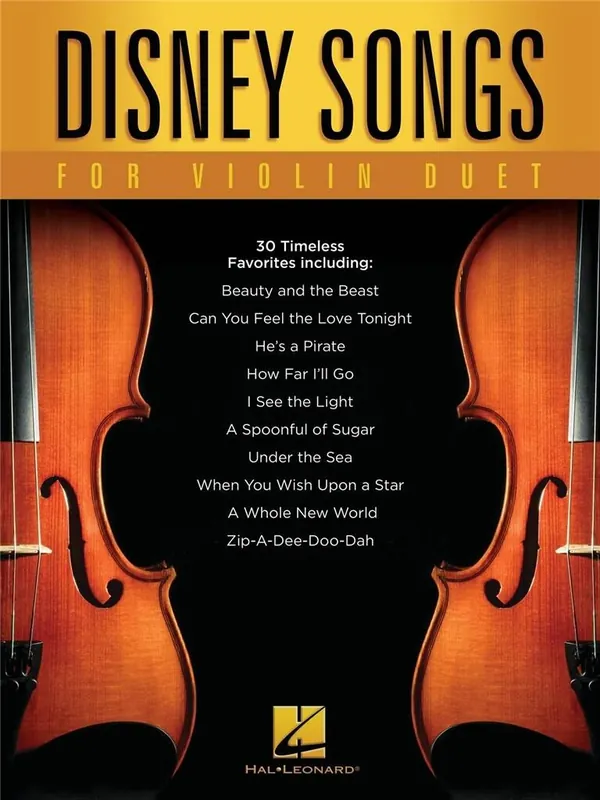Disney Songs for Violin Duet 30 Timeless Favorites HL00217578 Beliebt