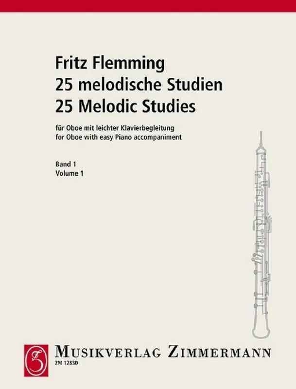 Kostenloser Rückversand Flemming 25 melodische Studien Oboe Klavier ZM12830