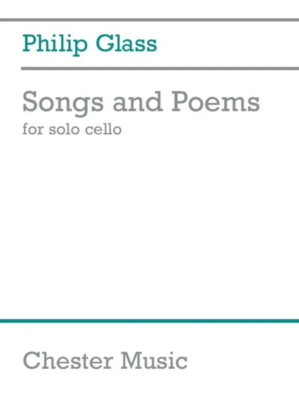 Glass Songs and Poems for Solo Cello DU11110 Nur Für Kurze Zeit
