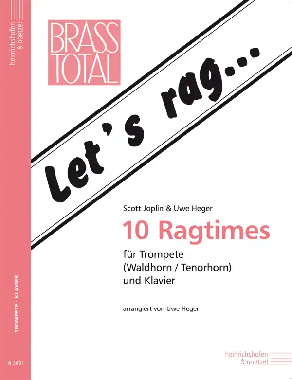 Joplin 10 Ragtimes Trompete (Waldhorn) Klavier N3691 Neu