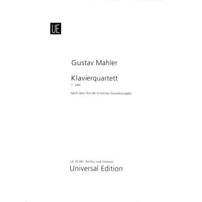Mahler Klavierquartett Satz 1 Violine Viola Violoncello Klavier UE30381 Heißes Angebot