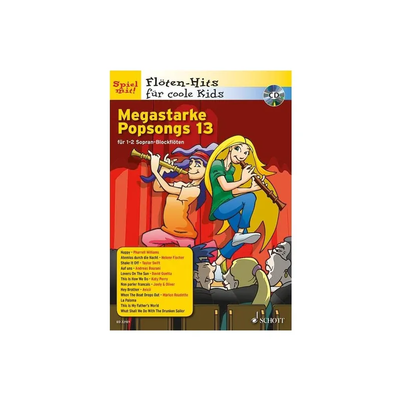 Megastarke Popsongs 13 Sopranblockflöte 1-2 + CD ED22101 Billig