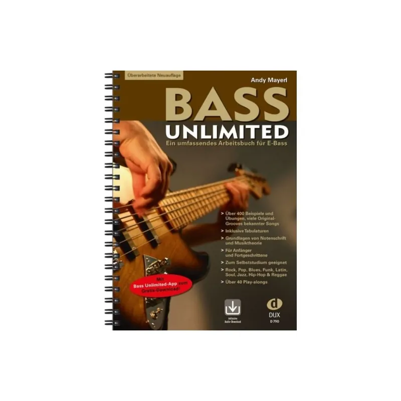 Ausverkauf Mayerl Bass Unlimited Arbeitsbuch E-Bass + Audio D790