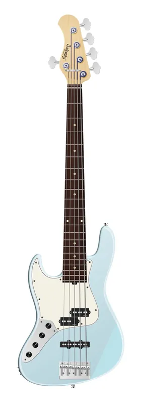 Sadowsky MetroLine 21-Fret Vintage P/J Bass, Red Alder Body, Morado Fingerboard, 5-String, Lefthand - Solid Ice Blue Metallic Satin Schnäppchen