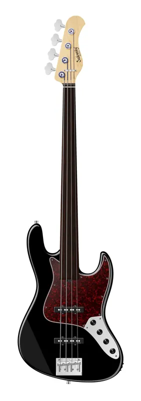Sadowsky MetroLine 21-Fret Vintage J/J Bass, Solidbody, Swamp Ash Body, Tigerstripe Ebony Fingerboard, 4-String, Fretless - Solid Black High Polish Sofort Bestellen