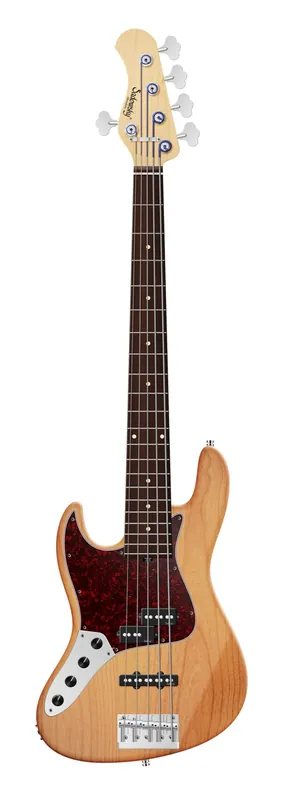 Echt Sadowsky MetroLine 21-Fret Vintage P/J Bass, Red Alder Body, Morado Fingerboard, 5-String, Lefthand - Natural Transparent Satin