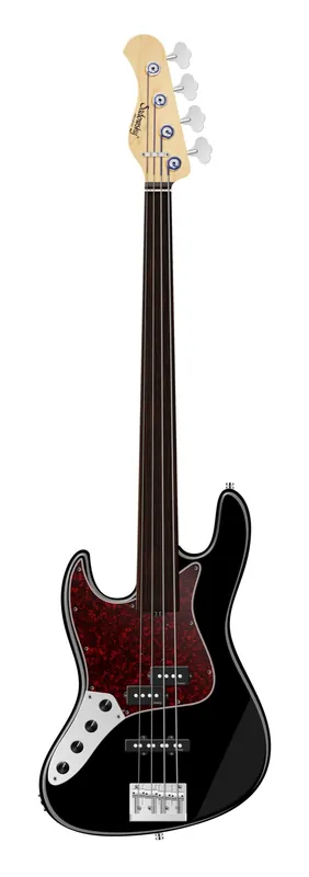 Sadowsky MetroLine 21-Fret Vintage P/J Bass, Swamp Ash Body, Tigerstripe Ebony Fingerboard, 4-String, Fretless, Lefthand - Solid Black High Polish Kostenfreie Lieferung