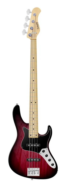 Online Kaufen Sadowsky MetroLine 24-Fret Vintage J/J Bass, Swamp Ash Body, Maple Fingerboard, 4-String - Burgundy Blackburst Transparent Satin