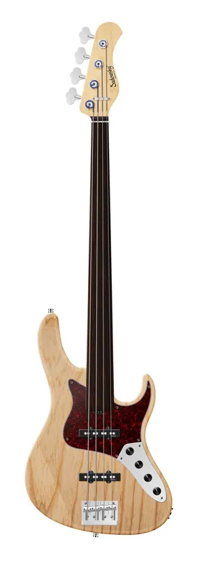 Jetzt Kaufen Sadowsky MetroLine 24-Fret Vintage J/J Bass, Swamp Ash Body, Tigerstripe Ebony Fingerboard, 4-String, Fretless - Natural Transparent Satin
