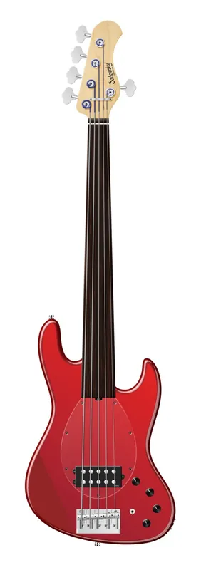 Sadowsky MetroLine 21-Fret Vintage M Bass, Red Alder Body, Tigerstripe Ebony Fingerboard, 5-String, Fretless - Solid Candy Apple Red Metallic High Polish Super-Preis