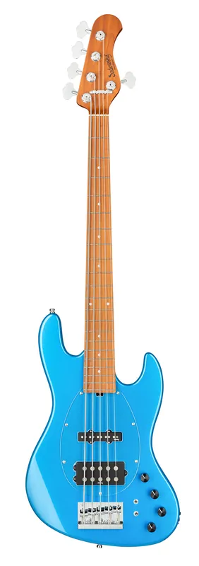 Sadowsky MetroExpress 21-Fret Vintage M/J Bass, Roasted Maple Fingerboard, 5-String - Solid Ocean Blue Metallic High Polish Kostenloser Rückversand