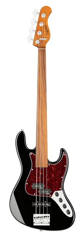 Sale Sadowsky MetroExpress 21-Fret Hybrid P/J Bass, Morado Fingerboard, 4-String, Fretless - Solid Black High Polish
