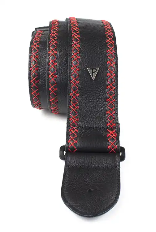 Perri's 7291 Glove Leather Gurt, black with red Nur Heute