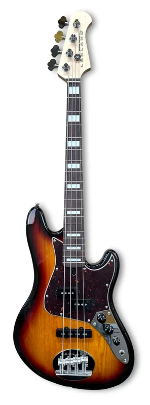 Zertifiziert Lakland Skyline Hutch Hutchinson Signature Bass, 4-String - Three Tone Sunburst Gloss