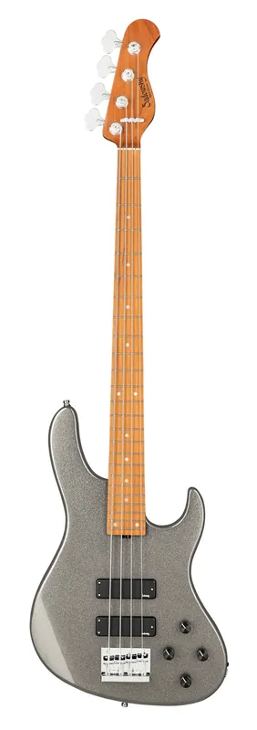 Sadowsky MetroExpress 24-Fret Modern Bass, Roasted Maple Fingerboard, 4-String - Solid Silver Metallic High Polish Finale Aktion