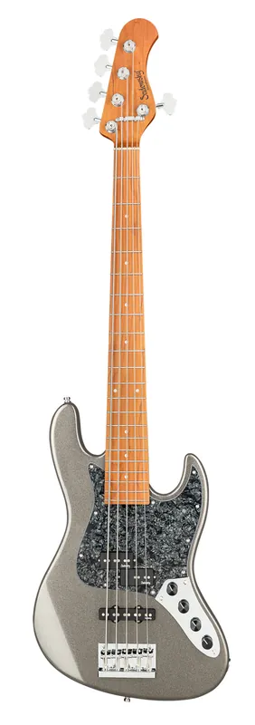 Sonderaktion Sadowsky MetroExpress 21-Fret Hybrid P/J Bass, Roasted Maple Fingerboard, 5-String - Solid Silver Metallic High Polish