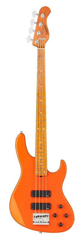Kostenloser Versand Sadowsky MetroExpress 24-Fret Modern Bass, Roasted Maple Fingerboard, 4-String - Solid Candy Apple Orange Metallic High Polish
