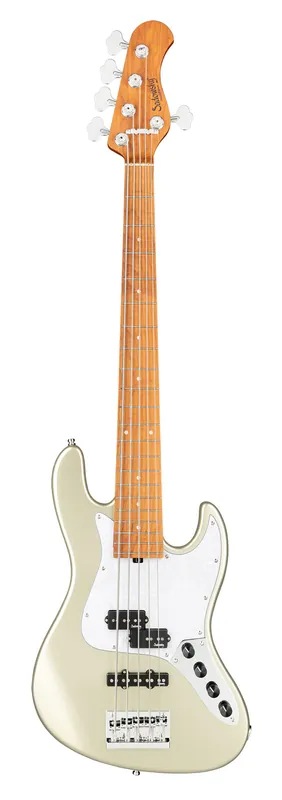 Preis Gesenkt Sadowsky MetroExpress 21-Fret Hybrid P/J Bass, Roasted Maple Fingerboard, 5-String - Solid Champagne Metallic High Polish