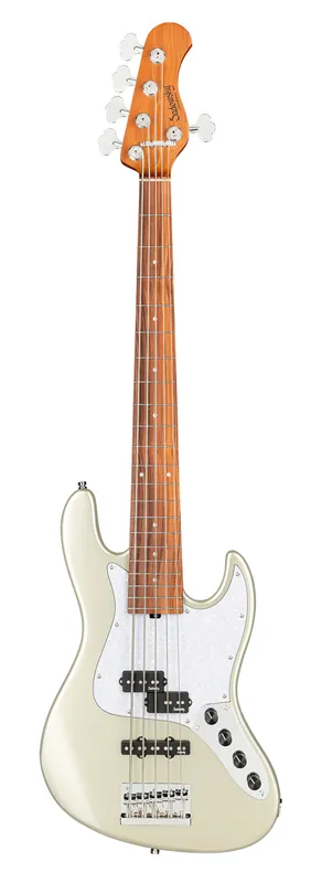 Markenprodukt Sadowsky MetroExpress 21-Fret Hybrid P/J Bass, Morado Fingerboard, 5-String - Solid Champagne Metallic High Polish