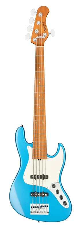 Abverkauf Sadowsky MetroExpress 21-Fret Vintage J/J Bass, Roasted Maple Fingerboard, 5-String - Solid Ocean Blue Metallic High Polish