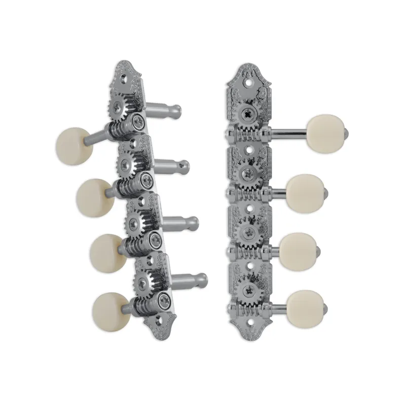 Mega-Angebot Grover 409FVCW Professional Mandolin Vintage "F"-Style Machine Heads with White Button - Standard, 4 + 4 - Chrome
