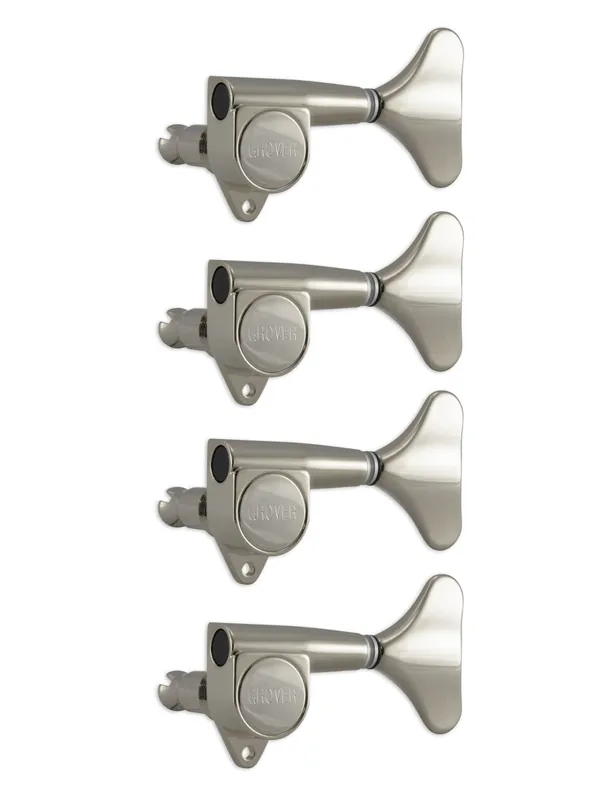 Neu Im Sortiment Grover 144N4 Mini Bass Machines - Bass Machine Heads, 4-in-Line, Bass Side (Left) - Nickel