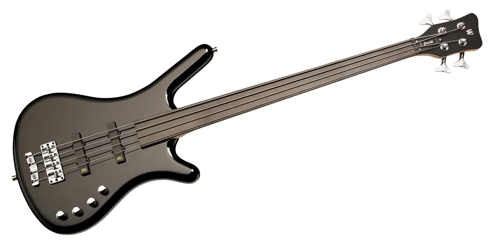 Warwick RockBass Corvette Basic, Medium Scale, 4-String, Fretless - Solid Black High Polish Billig