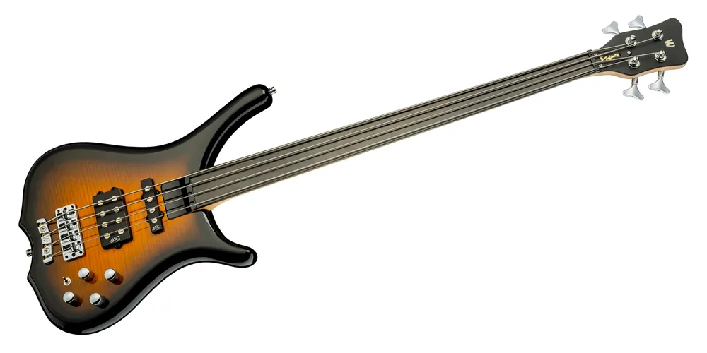 Warwick RockBass Infinity, 4-String, Fretless - Vintage Sunburst Transparent High Polish Echt