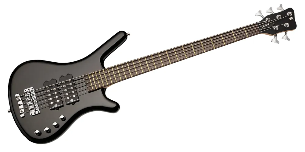 Geprüft Warwick RockBass Corvette $$, 5-String - Solid Black High Polish