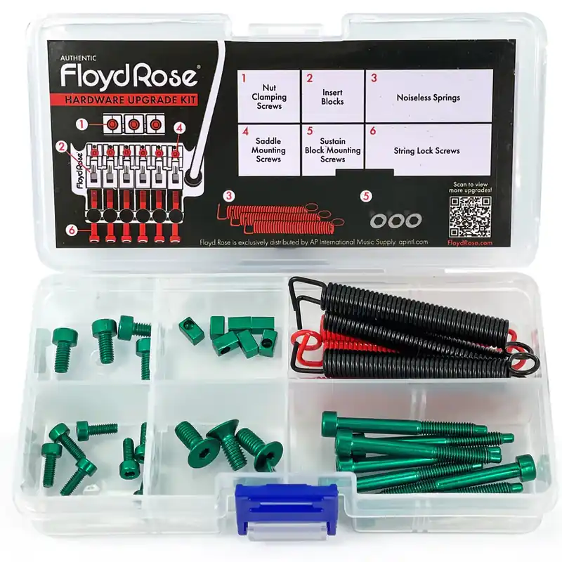 Floyd Rose FRUK1-SS-GN - Color Stainless Steel Hardware Upgrade Kit, Green Schneller Versand