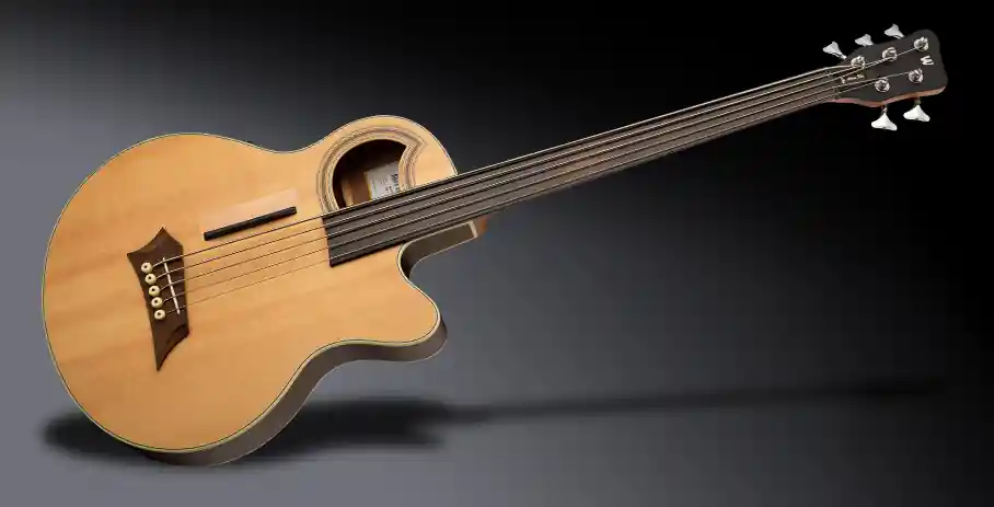 Kostenloser Rückversand Warwick RockBass Alien Deluxe Hybrid Thinline, 5-String, Fretless - Natural Transparent Satin