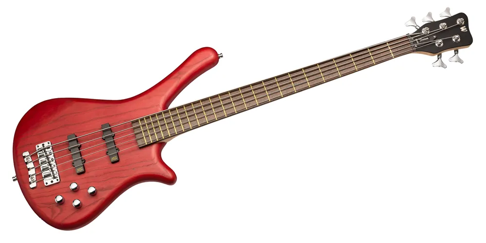Warwick Rockbass Fortress, 5-String - Burgundy Red Transparent Satin Rabatt