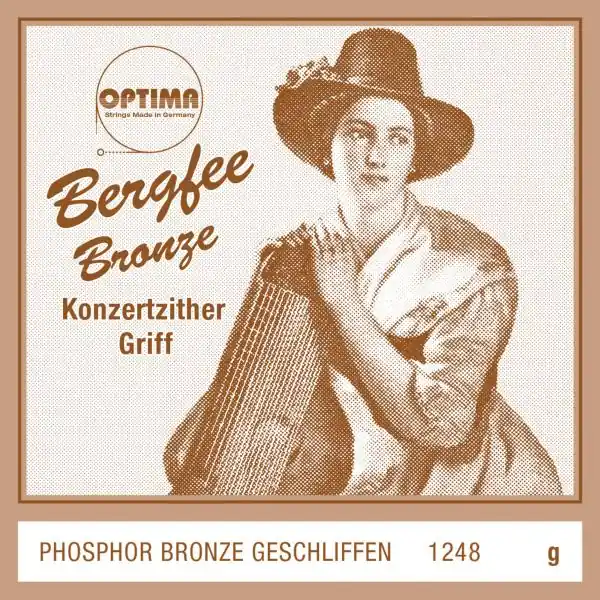 Zertifiziert Bergfee Optima Zither-Saiten Griffsaite g Phosphor Bronze geschliffen 1248 verl.