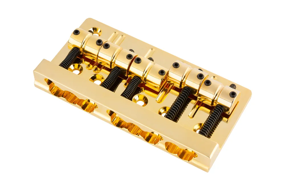Wochenendangebot Sadowsky/Hipshot - MasterBuilt and Custom Shop Quick Release Bridge, 18 mm, 5-String - Gold