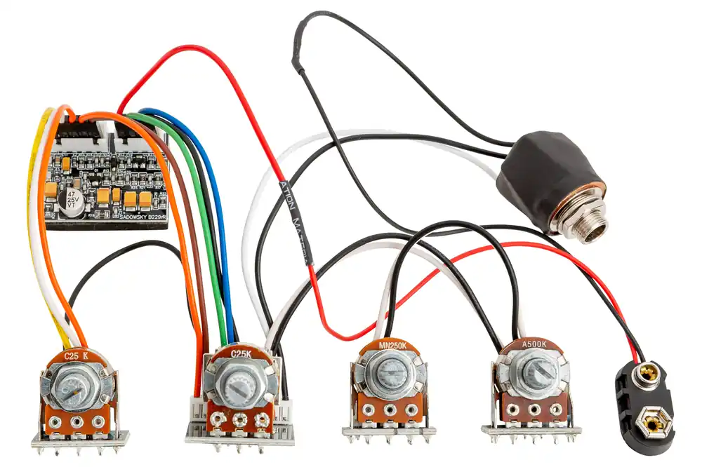 Neu Sadowsky Parts - MetroExpress complete electronics for Modern and Verdine White Artist Line Lefthand Basses