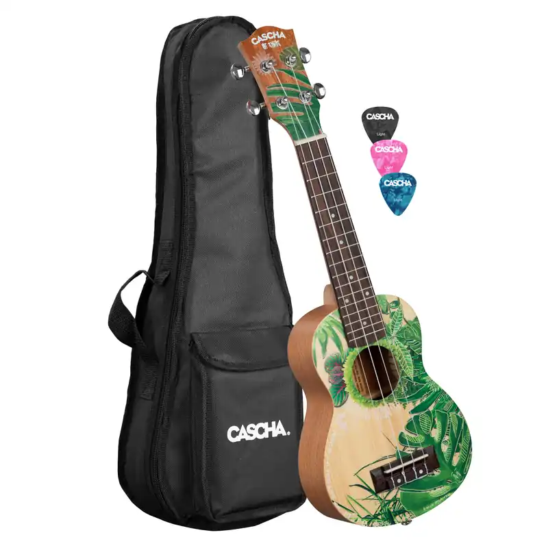 CASCHA HH 2610 Tenor Ukulele Art Series Leafy SET Billig