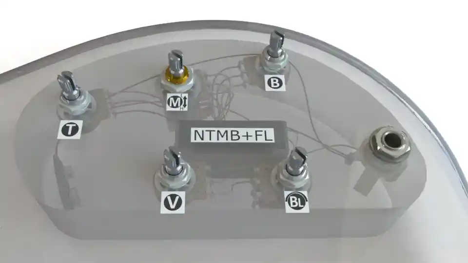 Neuheit Bartolini NTMB+FL 3-Band Preamp (HR-5.2/918FL), 5 Pots, for fretless