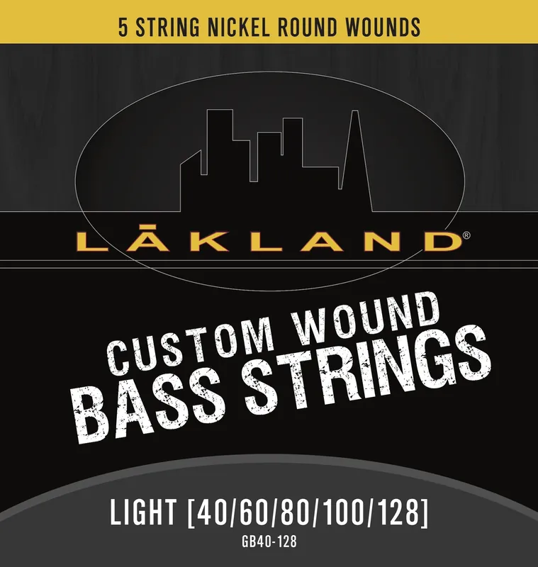 Lakland Custom Wound Nickel - Electric Bass String Set, 5-String, Light, .040-.128 Zertifiziert