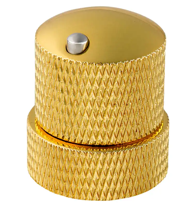Zertifiziert Framus & Warwick Parts - Stacked Potentiometer Dome Knob with Convex Indicator - Gold