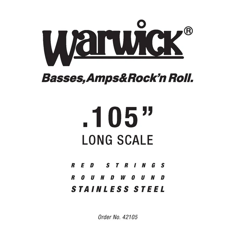 Versand Am Gleichen Tag Warwick Red Strings Bass Strings, Stainless Steel - Bass Single String, .105", Long Scale